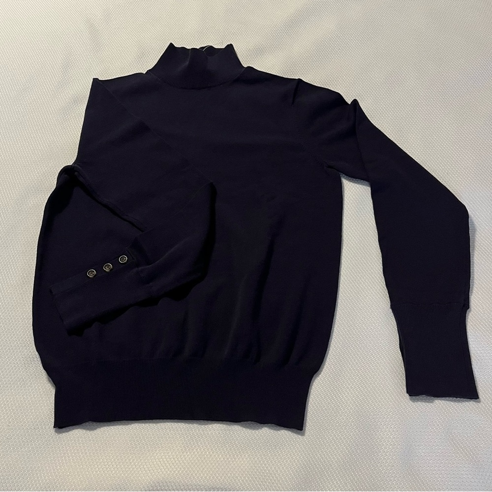 Blue Ann Taylor Turtleneck with Button Accent Sleeves - New without Tags